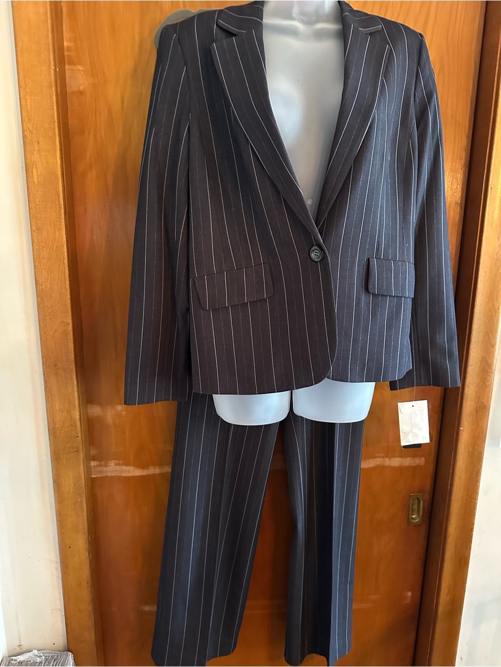 Style & Co Pinstripe Blazer & Pants Suit Set Size 10/6 NWT